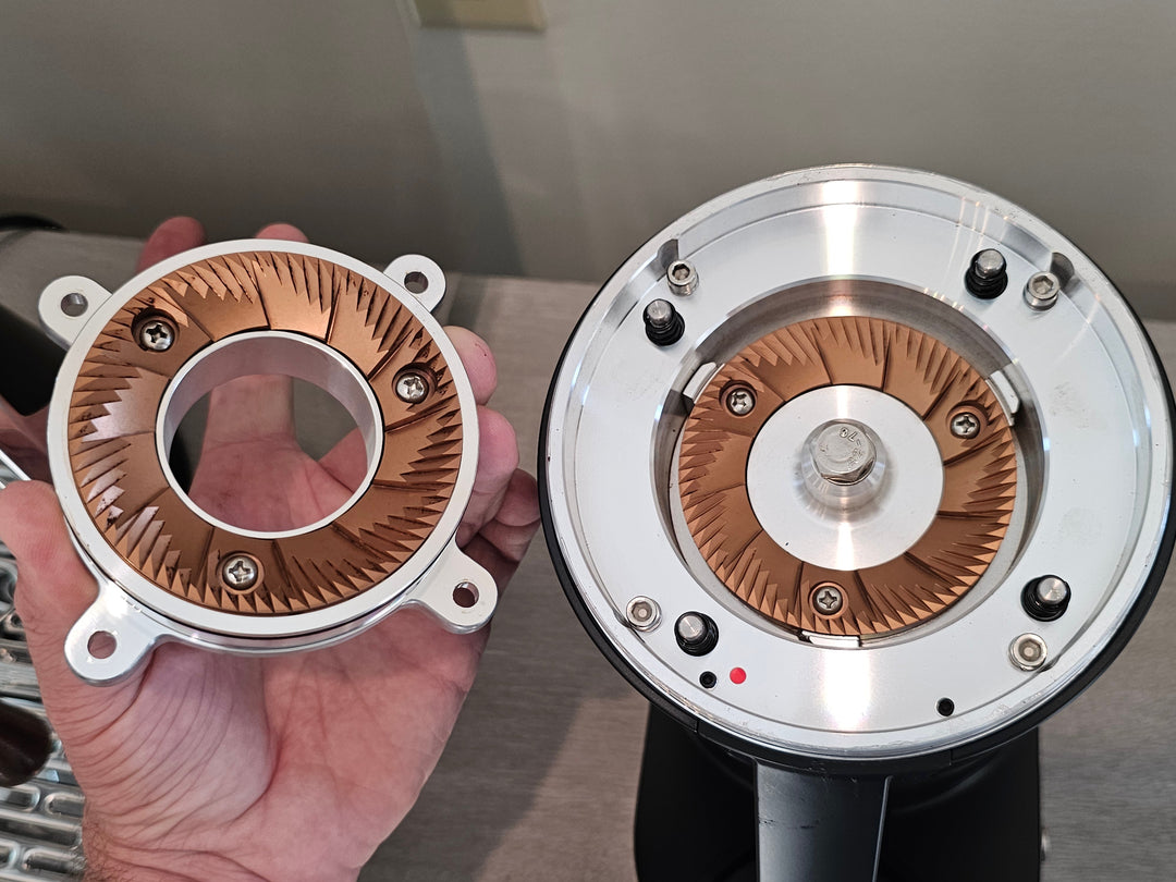 Turin DF83 Gen 2 — upper and lower coated burrs exposed