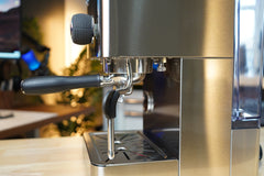 Turin Legato V2 — stainless machine in side profile
