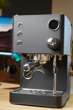 Turin Legato V2 — black machine, angled front view