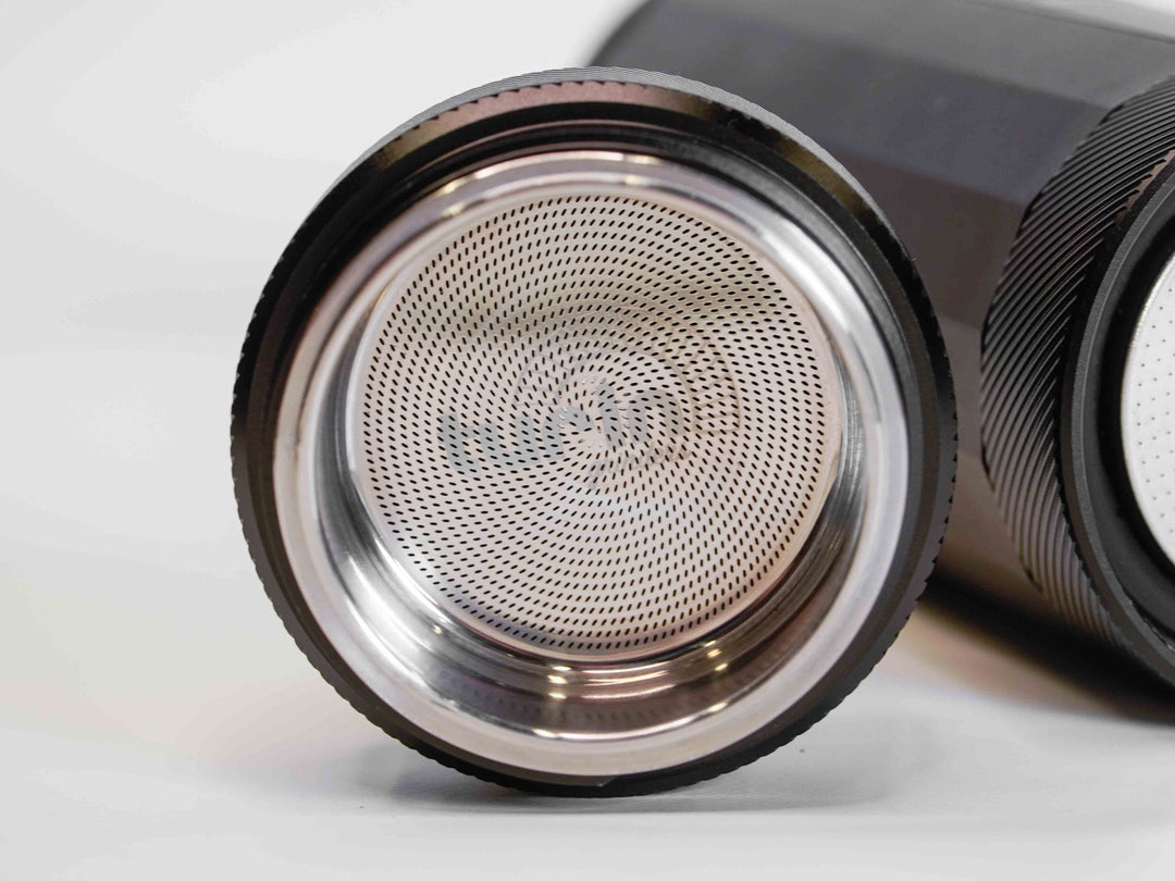 Turin portable coffee system — 51mm coffee basket close-up