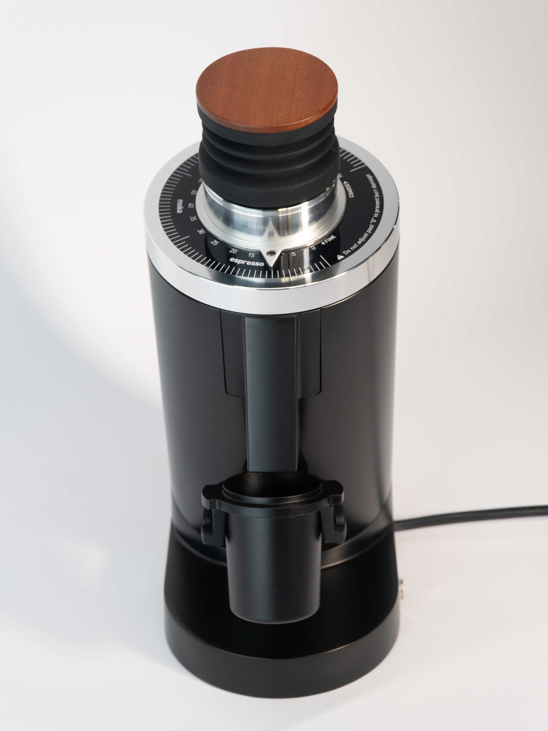 Turin DF83 Gen 2 — black grinder viewed from above