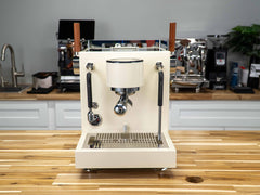 Turin MC3 espresso machine — light-finish machine, countertop front view