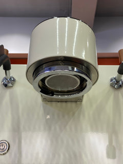 Turin MC3 espresso machine — light-finish group and shower screen