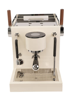 Turin MC3 espresso machine — light-finish machine, front view